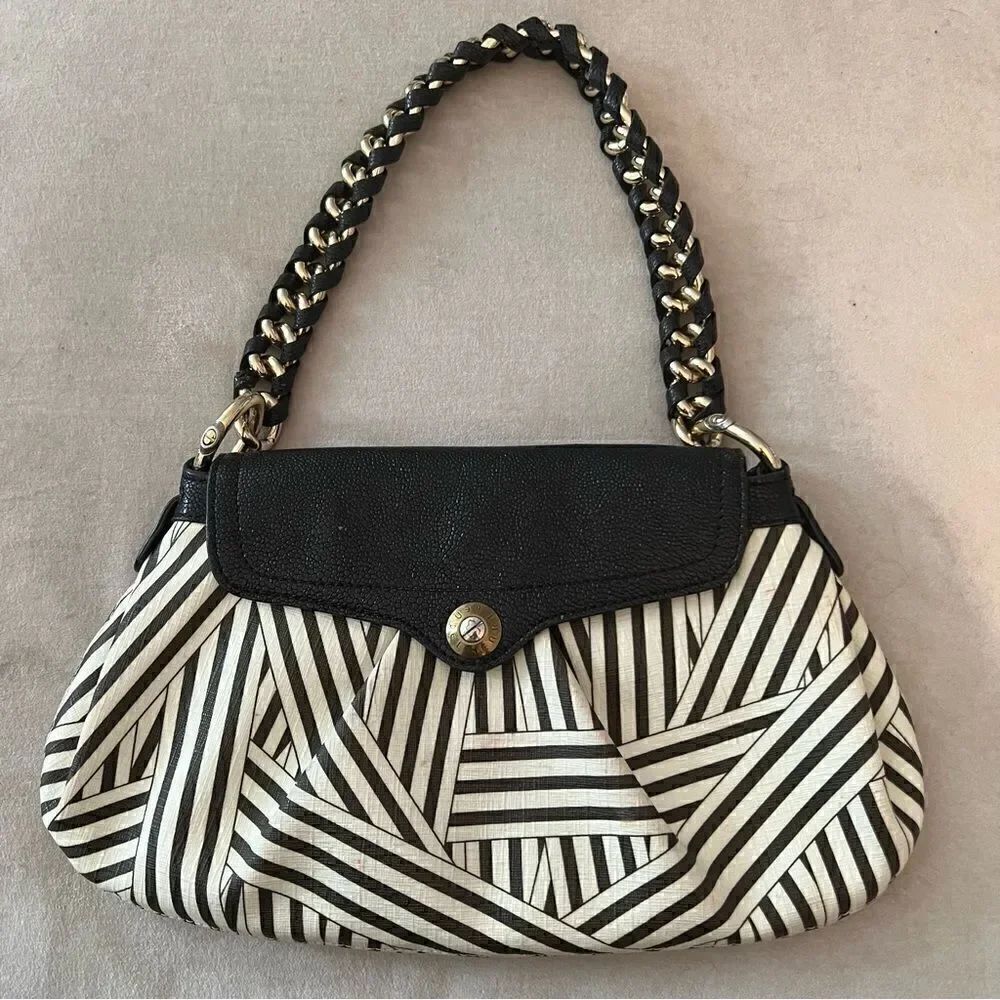 Henri Bendel Centennial Stripe Shoulder Bag with Compact Mirror